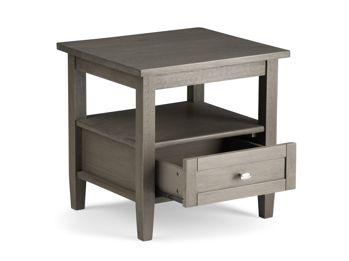 Simpli Home Warm Shaker End Table, Farmhouse Gray, large
