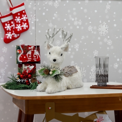 A600082273 Galt International Snowfall Sitting Reindeer Decor sku A600082273