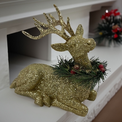 Galt International Sparkle Reindeer Décor, Gold