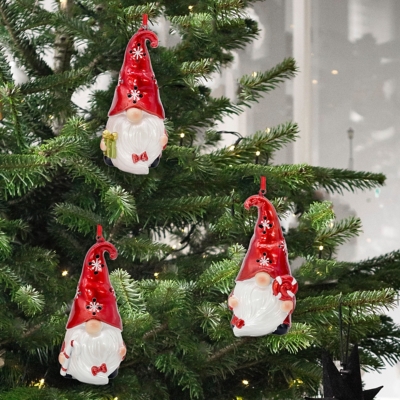 A600082282 Galt International Gnome Ornaments (Set of 3), Red sku A600082282