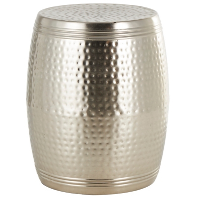 Bayberry Lane Drum Accent Table, Silver, large