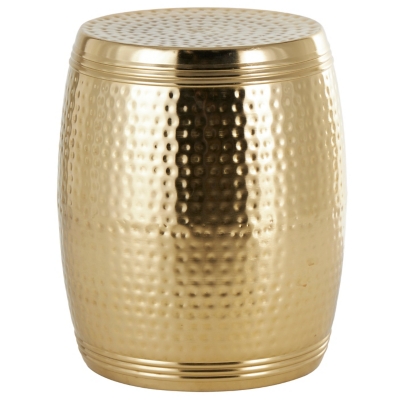 Bayberry Lane Drum Accent Table, Gold, large