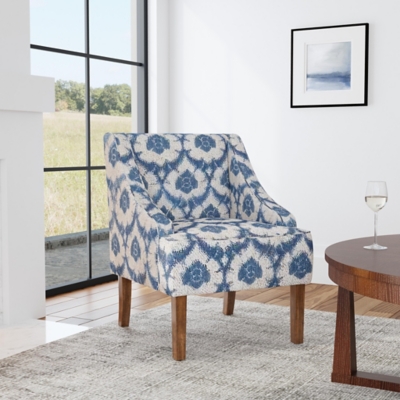 HomePop Classic Swoop Arm Chair, Blue