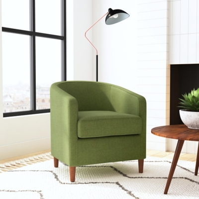 HomePop Modern Barrel Accent Chair, Green