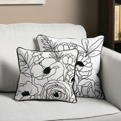 Sullivans Outline Art Pillow, Black