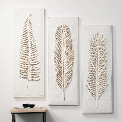 A600082340 Sullivans Fern Wall Decor Set of 3, Gold sku A600082340