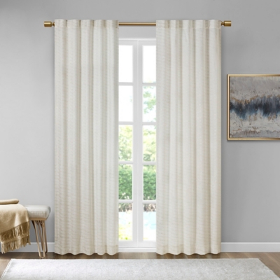 Colt Room Darkening Curtain (Set of 2), White/Gold