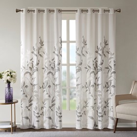 Cecily Burnout Curtain (Set of 2), Gray