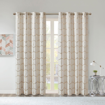 A600082363 Raina Curtain (Set of 2), Ivory/Gold sku A600082363