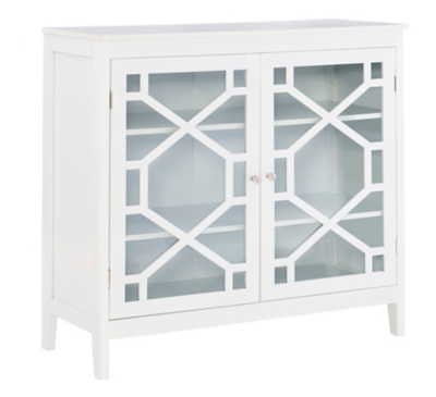 Linon Kedrick Large Cabinet, White, large