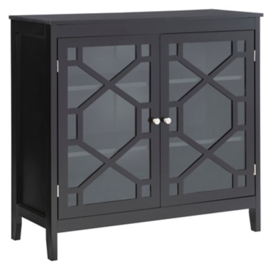 Linon Kedrick Large Cabinet, Black, large