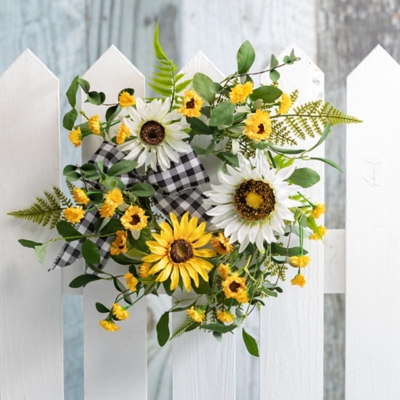 A600082426 Sullivans Artificial 15 Sunflower Mini Wreath, Yel sku A600082426