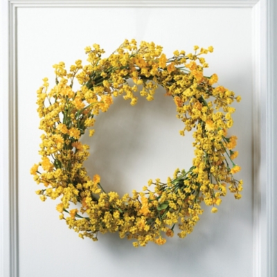 Sullivans Artificial 24 Wildflower Wreath, Yellow