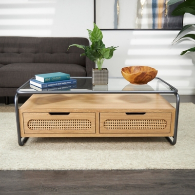 Bayberry Lane Shelf Coffee Table with Drawers, , rollover