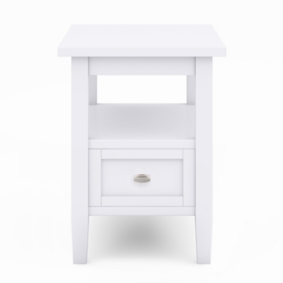 Simpli Home Warm Shaker Narrow Accent Side Table, White, large