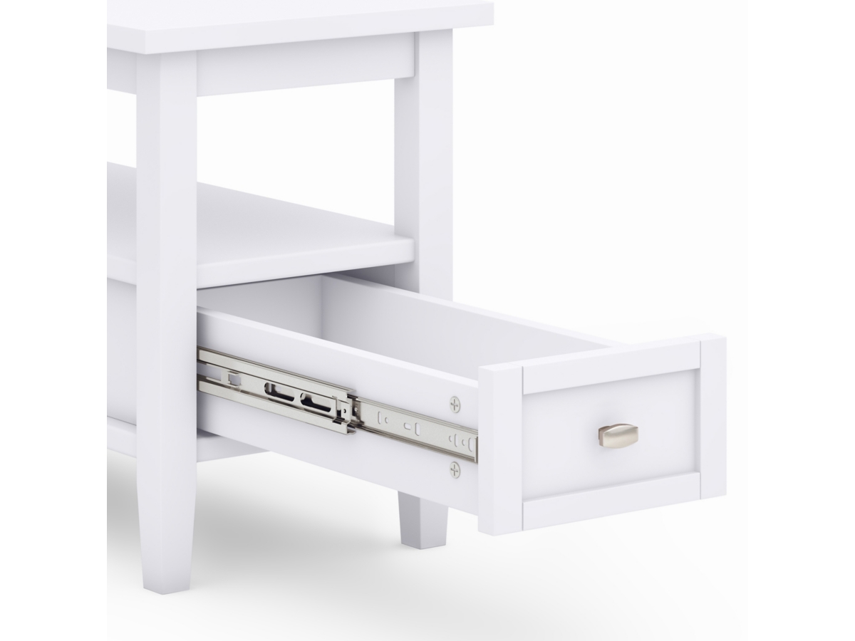 Simpli Home Warm Shaker Narrow Accent Side Table, White, large