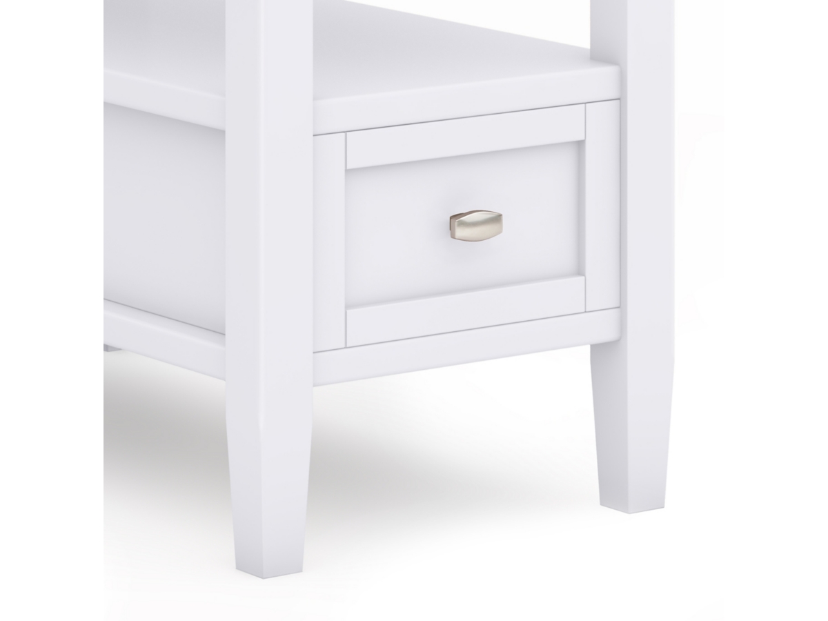 Simpli Home Warm Shaker Narrow Accent Side Table, White, large