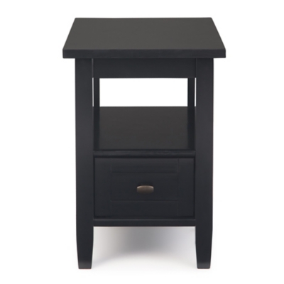 Simpli Home Warm Shaker Narrow Accent Side Table, Black, large