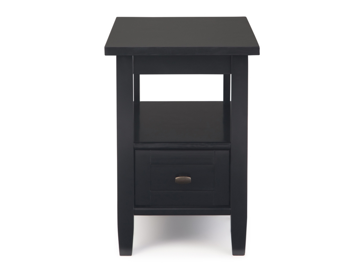 Simpli Home Warm Shaker Narrow Accent Side Table, Black, large