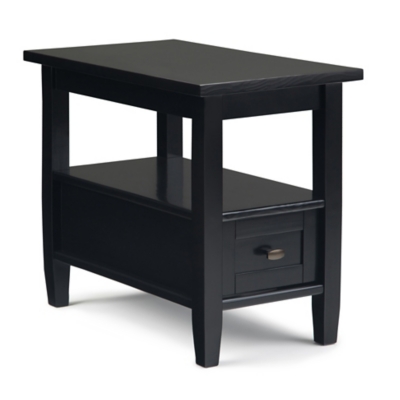 Simpli Home Warm Shaker Narrow Accent Side Table, Black, large