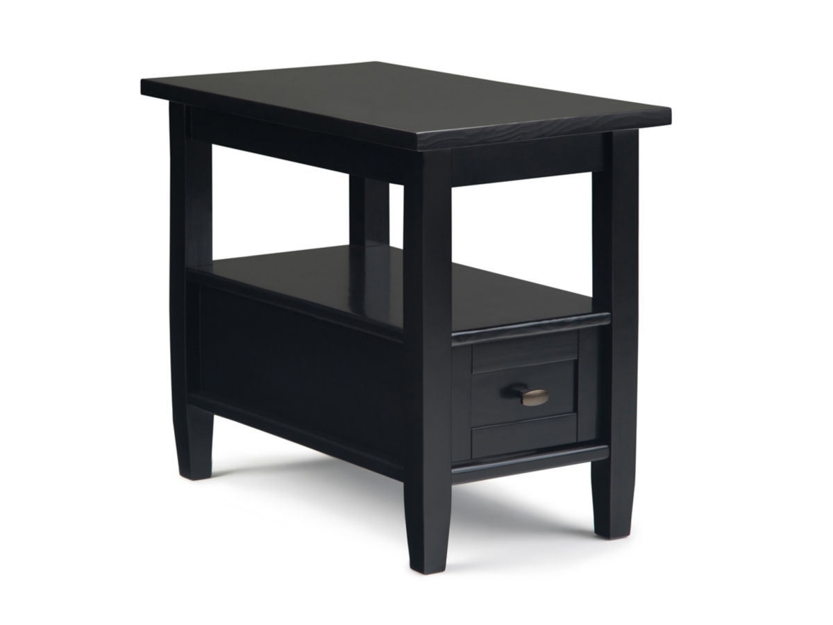 Simpli Home Warm Shaker Narrow Accent Side Table, Black, large