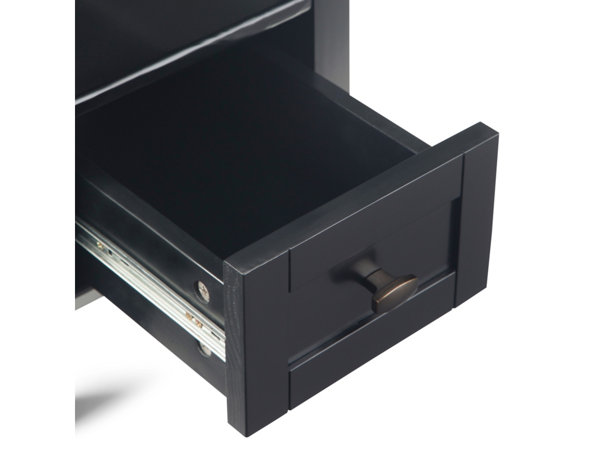 Simpli Home Warm Shaker Narrow Accent Side Table, Black, large