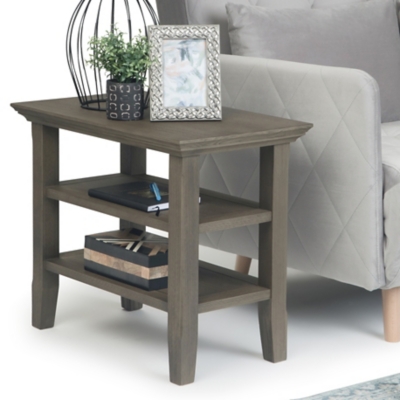 Simpli Home Acadian Narrow Accent Side Table, Farmhouse Gray, large