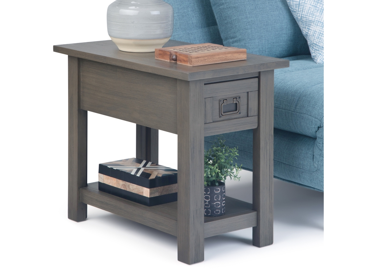 Simpli Home Monroe Narrow Accent Side Table, Farmhouse Gray, large