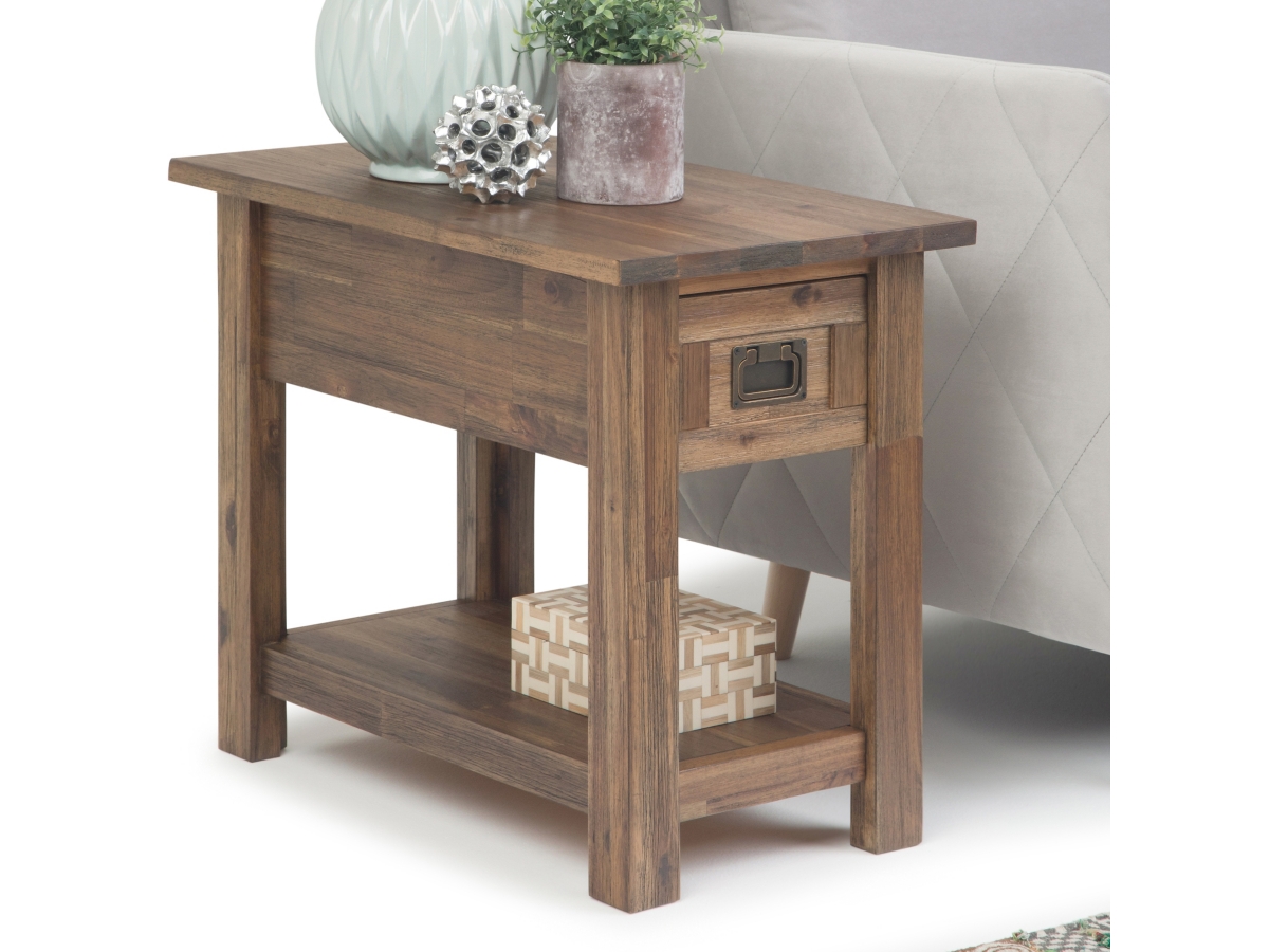 Simpli Home Monroe Narrow Accent Side Table, Rustic Natural Aged Brown, large