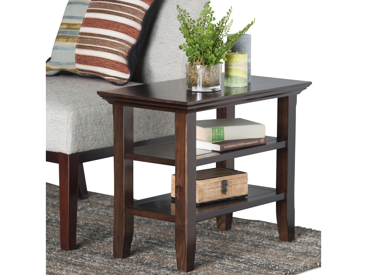 Simpli Home Acadian Narrow Accent Side Table, Brunette Brown, large