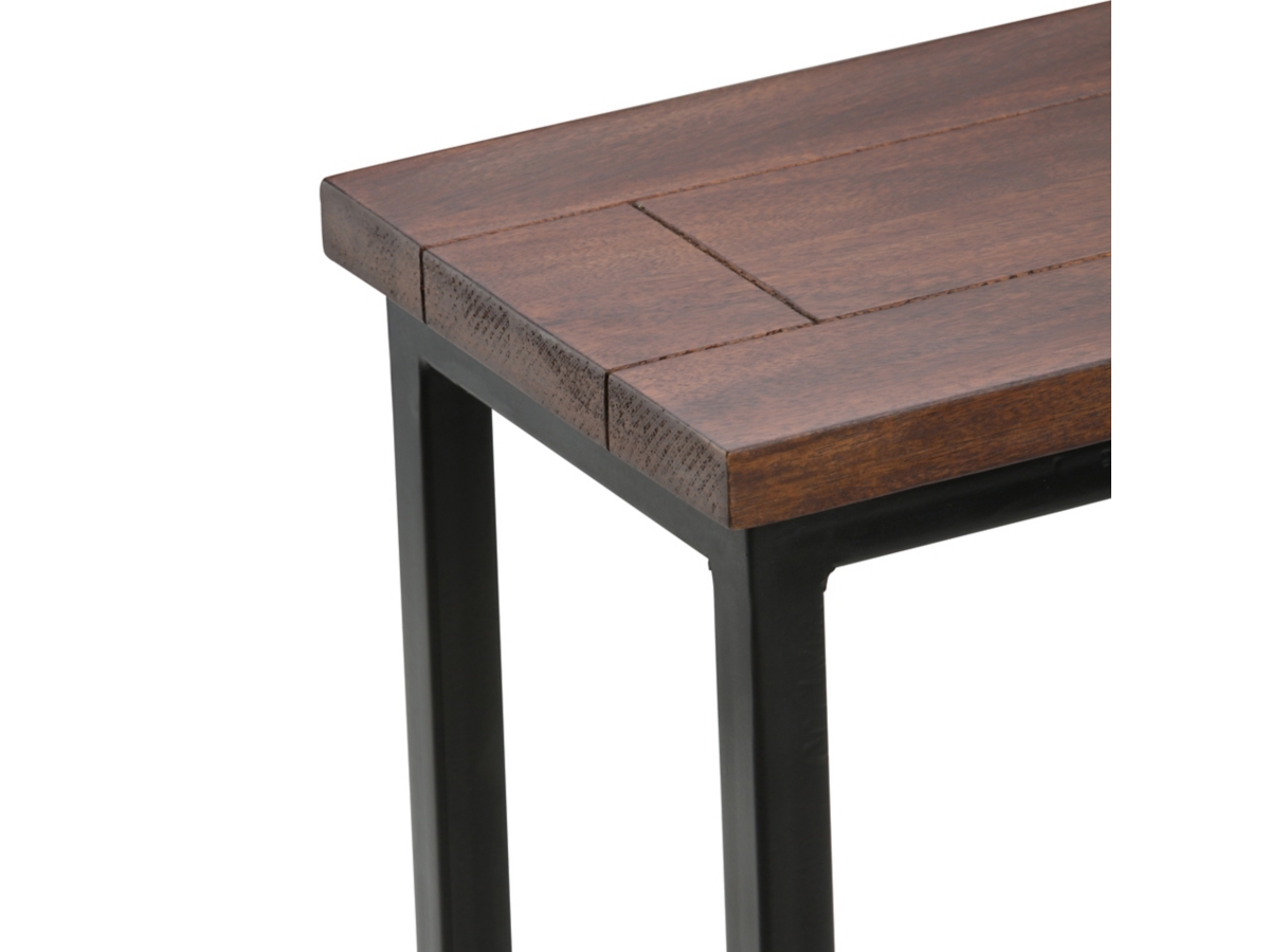 Simpli Home Skyler C Side Table, Dark Cognac Brown, large