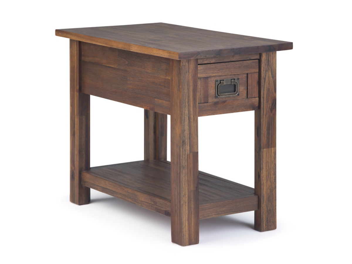 Simpli Home Monroe Narrow Accent Side Table, Distressed Charcoal Brown, large