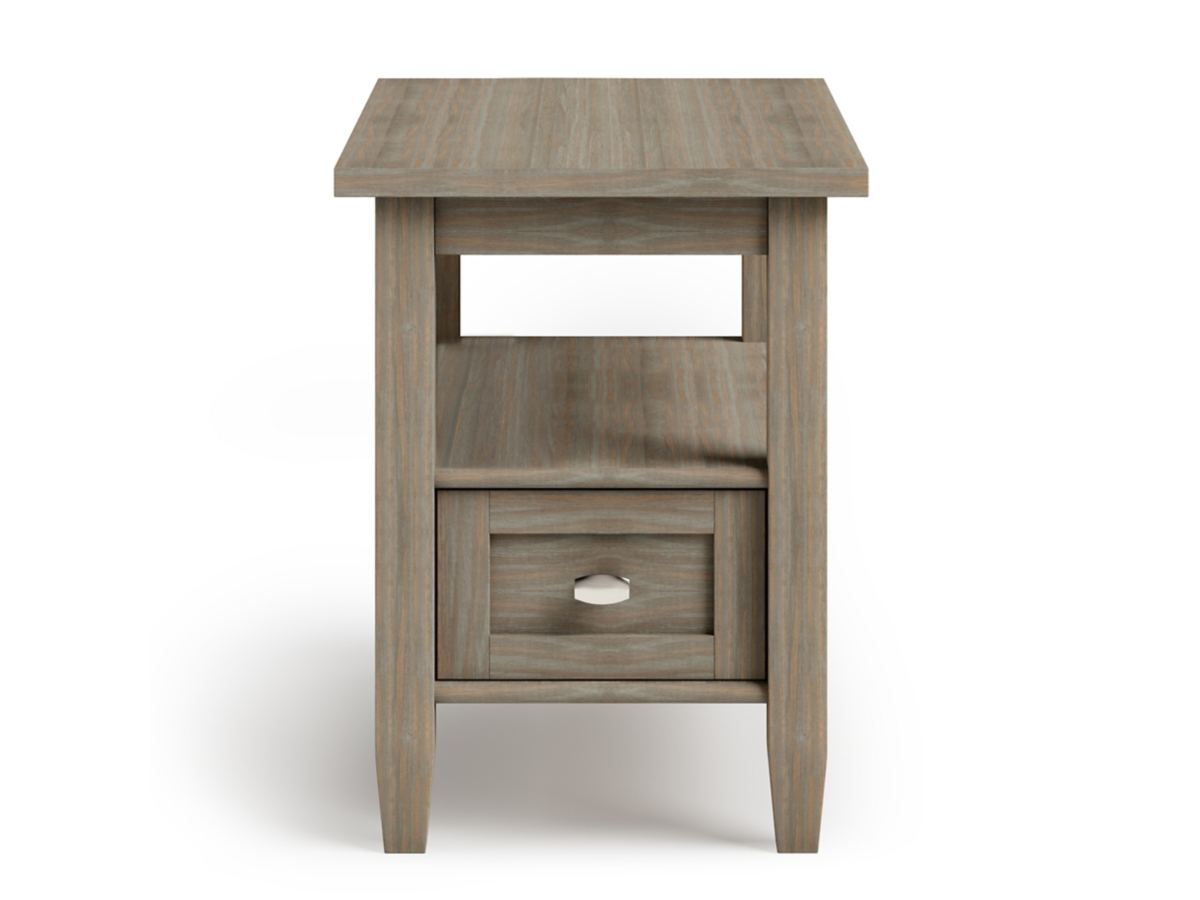 Simpli Home Warm Shaker Narrow Accent Side Table, Distressed Gray, large