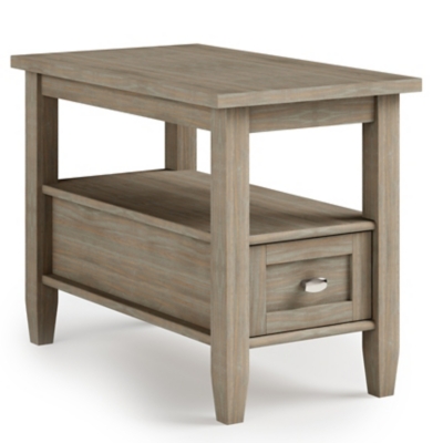 Simpli Home Warm Shaker Narrow Accent Side Table, Distressed Gray, large