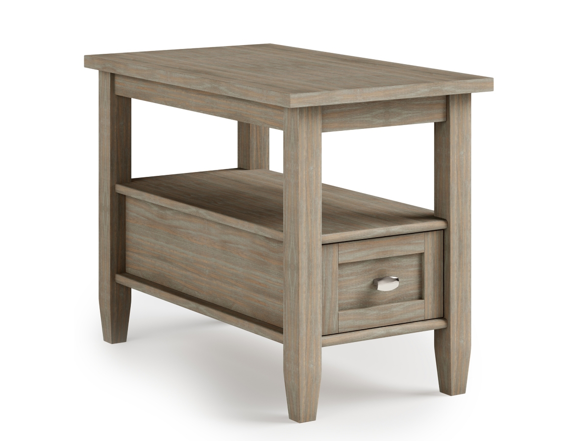 Simpli Home Warm Shaker Narrow Accent Side Table, Distressed Gray, large