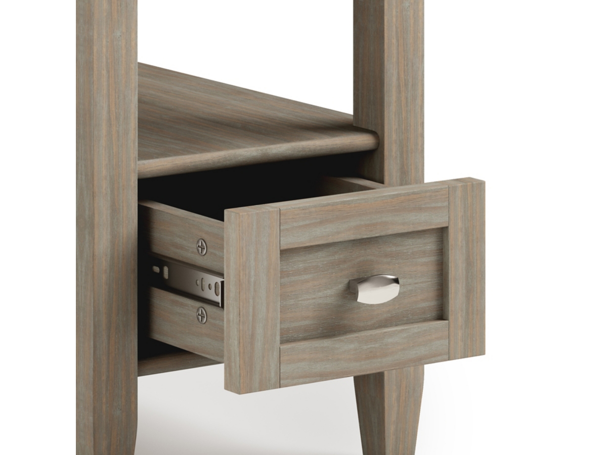 Simpli Home Warm Shaker Narrow Accent Side Table, Distressed Gray, large