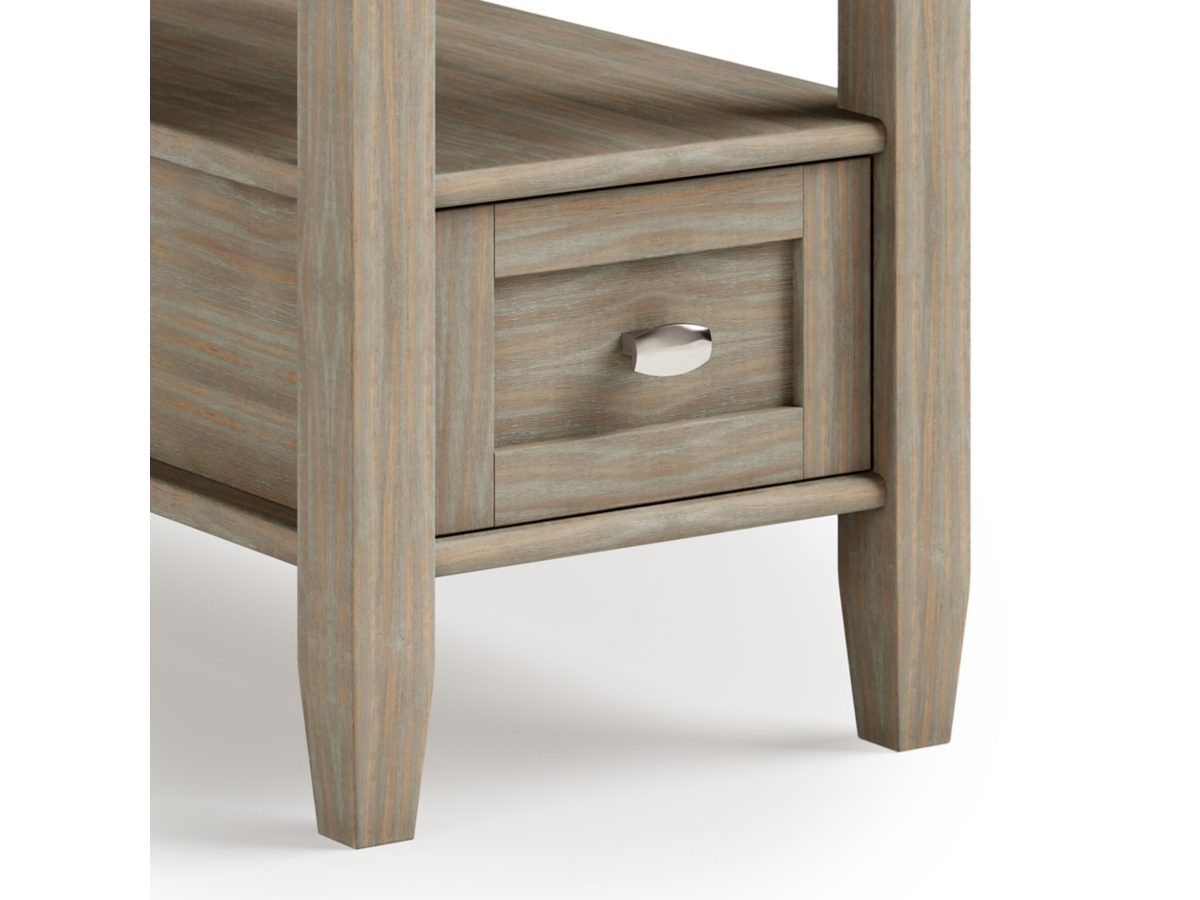 Simpli Home Warm Shaker Narrow Accent Side Table, Distressed Gray, large