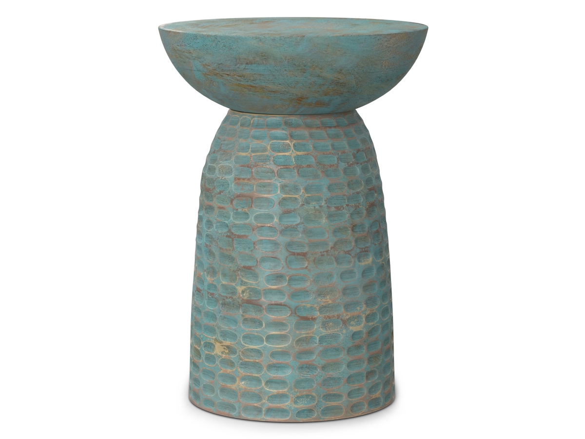 Simpli Home Boyd Wooden Accent Table, Teal Wash, large