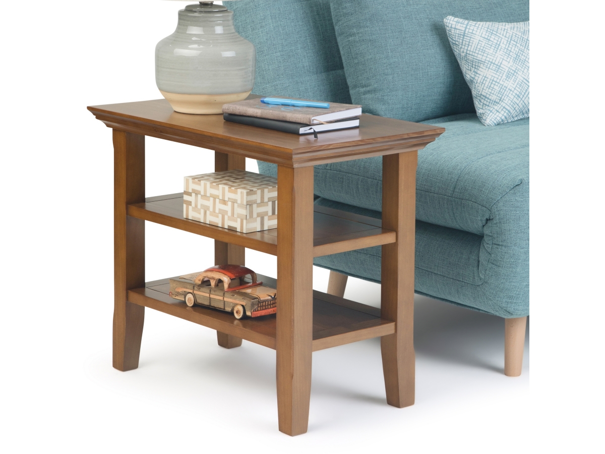 Simpli Home Acadian Narrow Accent Side Table, Light Golden Brown, large