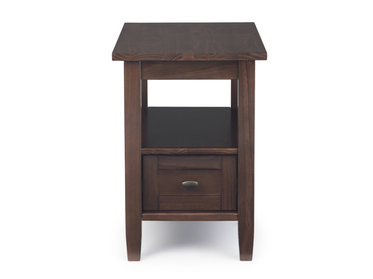 Simpli Home Warm Shaker Narrow Accent Side Table, Tobacco Brown, large