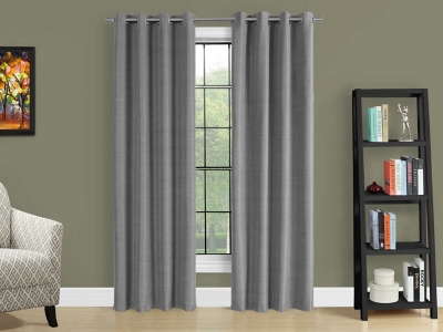 A600082553 Monarch Specialties Grace Curtain (Set of 2), Gray sku A600082553