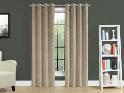 Monarch Specialties Jaxon Curtain (Set of 2), Cream