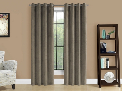 Monarch Specialties Demi Curtain (Set of 2), Taupe