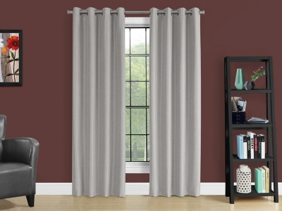 Monarch Specialties Grace Curtain (Set of 2), Silver