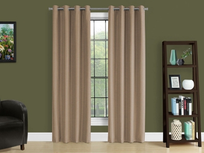 Monarch Specialties Alisha Curtain (Set of 2), Brown