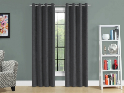 Monarch Specialties Viola Curtain (Set of 2), Gray