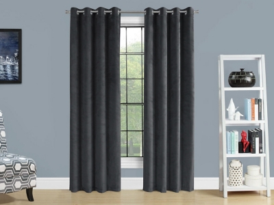 A600082564 Monarch Specialties Jaxon Curtain (Set of 2), Gray sku A600082564