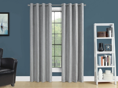 A600082567 Monarch Specialties Leyton Curtain (Set of 2), Sil sku A600082567