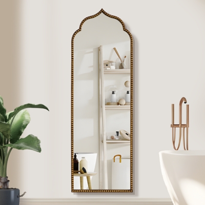 Feronia Oversized 64 Tall Arched Decorative Wall Mirror, Gold