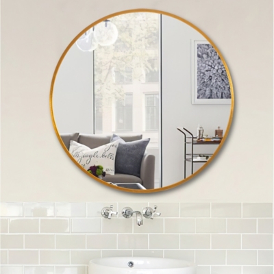 Feronia Classic Round Accent Mirror, Gold